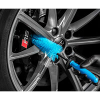 ValetPRO Twisted Wire Wheel Brush - Rim brush blue conical with lightly twisted bristles