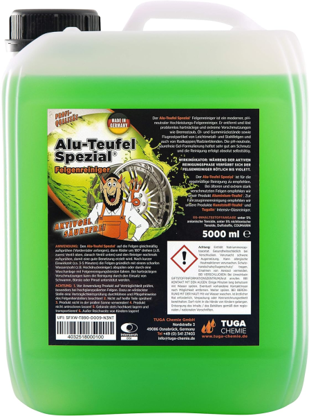 Tuga Aluminium-Teufel Spezial Felgenreiniger Säurefrei Grün 5L
