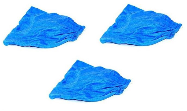3x Textilfilterbeutel / Trockenfilter (blau, auswaschbar)