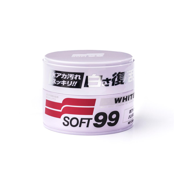 Soft99 White Soft Wax, Auto Hartwachs, für weiße/helle Autolacke, 350 gr