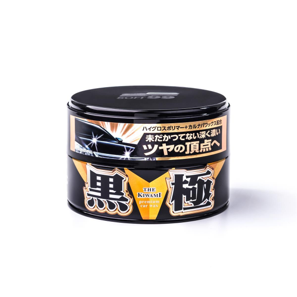 Soft99 Extreme Gloss Wax The Kiwami Dark, Carnauba Car Wax Paint Sealer with Sponge, 200g