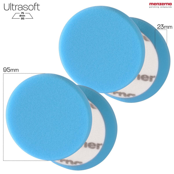 Menzerna Wax Foam Pad PREMIUM - 95 mm/3,5"  -  blau - 2 Stück