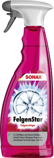 SONAX FelgenStar - Powerful rim cleaner for cleaning steel rims and painted aluminium rims. 750ml spray bottle