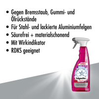 SONAX FelgenStar  - Kraftvoller Felgenreiniger zur Reinigung von Stahlfelgen und lackierten Aluminiumfelgen. 750ml Sprühflasche