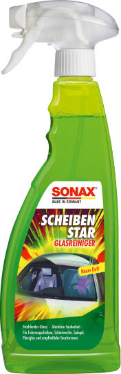 SONAX ScheibenStar - Kraftvoller Reiniger für Fahrzeugscheiben, Scheinwerfer und Spiegelfläche. 750ml Sprühflasche