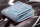Microfibre cloth, ultra-fluffy polishing cloth, 40x40cm, 550 GSM, satin edge light blue