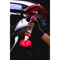 Garage Freaks - Heavy Cut - harter Handpolierschwamm, Ø 90/50 mm schwarz/rot