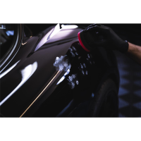 Garage Freaks - Heavy Cut - harter Handpolierschwamm, Ø 90/50 mm schwarz/rot