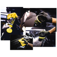 Garage Freaks - Medium Cut -  medium Handpolierschwamm, Ø 90/50 mm schwarz/gelb