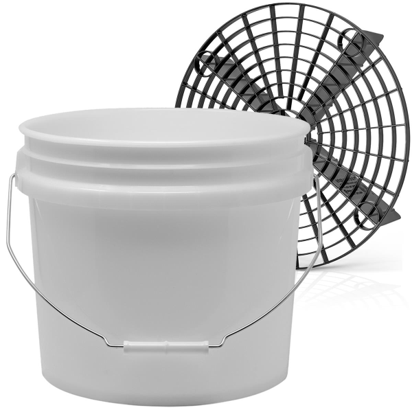 Grit Guard Eimer 3.5 Gal (ca. 12,5 Liter) Transparent + GritGuard Schmutz Einsatz schwarz