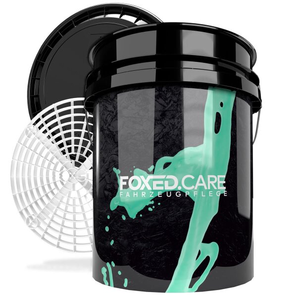 Foxed Care Eimer Set Basis - Foxed Care Logo 5 GAL + Deckel + Grit