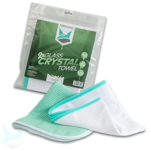 FoxedCare - 2x Glass Crystal Towel, 35x35cm, 450GSM