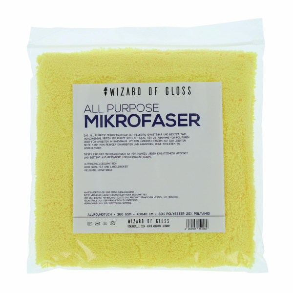Wizard of Gloss Allround Hero Edgeless 2-sided microfibre cloth 450GSM 40x40cm