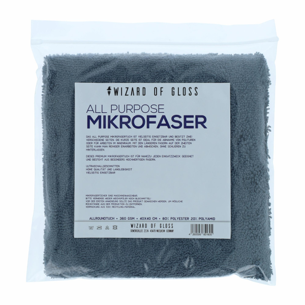 Wizard of Gloss Allround Hero Edgeless 2-sided microfibre cloth 450GSM 40x40cm