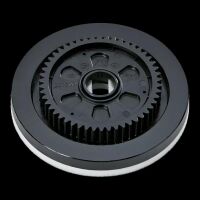 Hook-and-loop-backed pad with gearwheel