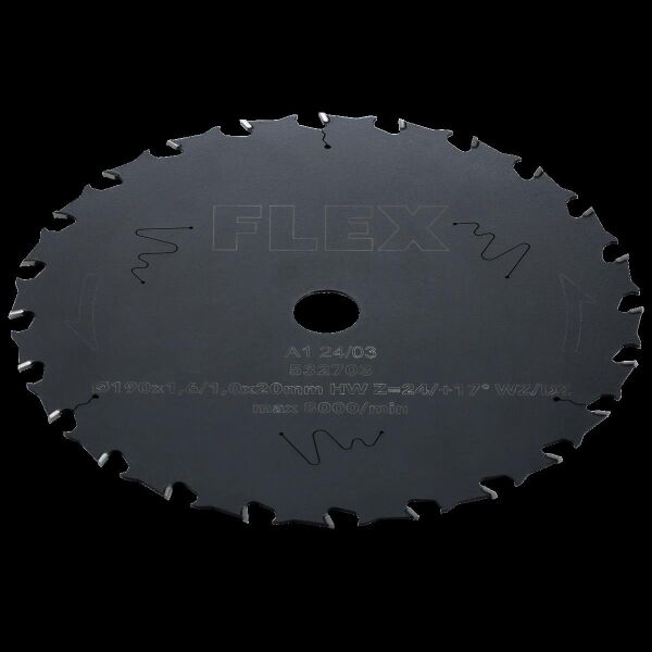 Standard Kreissägeblatt mit Wechselzahn D190x1,6/1,0x20 HW Z=24/+17° WZ/DZ