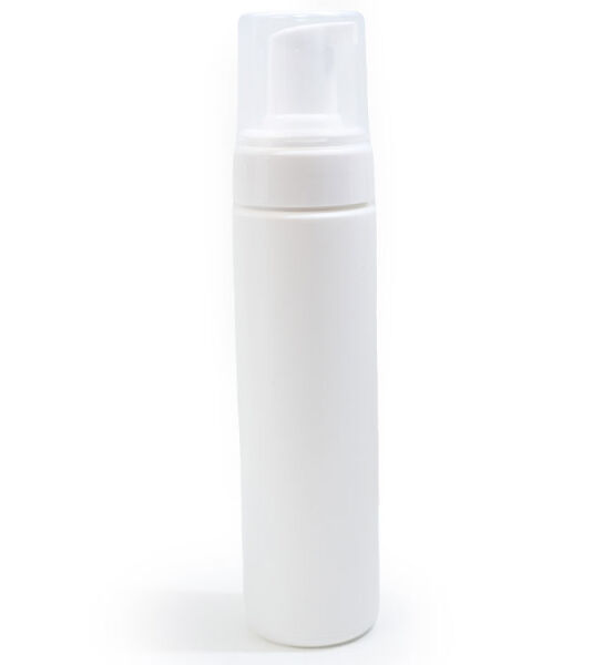 Schaumspender neutral, Flasche mit Pumpaufsatz, weiß matt 200ml Fassungsvermögen